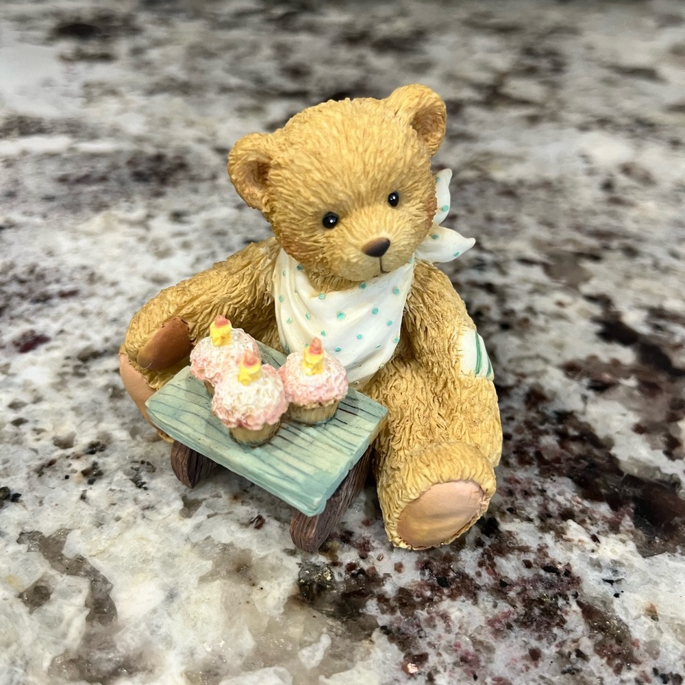 Cherished Teddies “Three Cheers For You” Age 3 Bear 911313 Circa 1992
